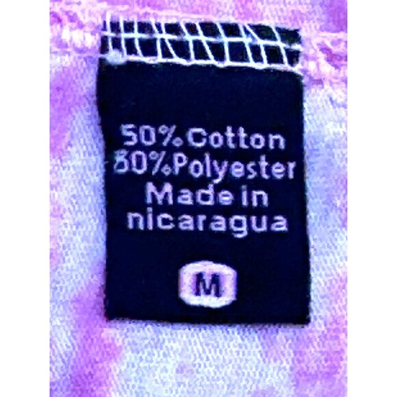 Alternative Soft Sheer Short Sleeve T Shirt Tie Dye Pink V Neck Size Med Cotton - Picture 7 of 8